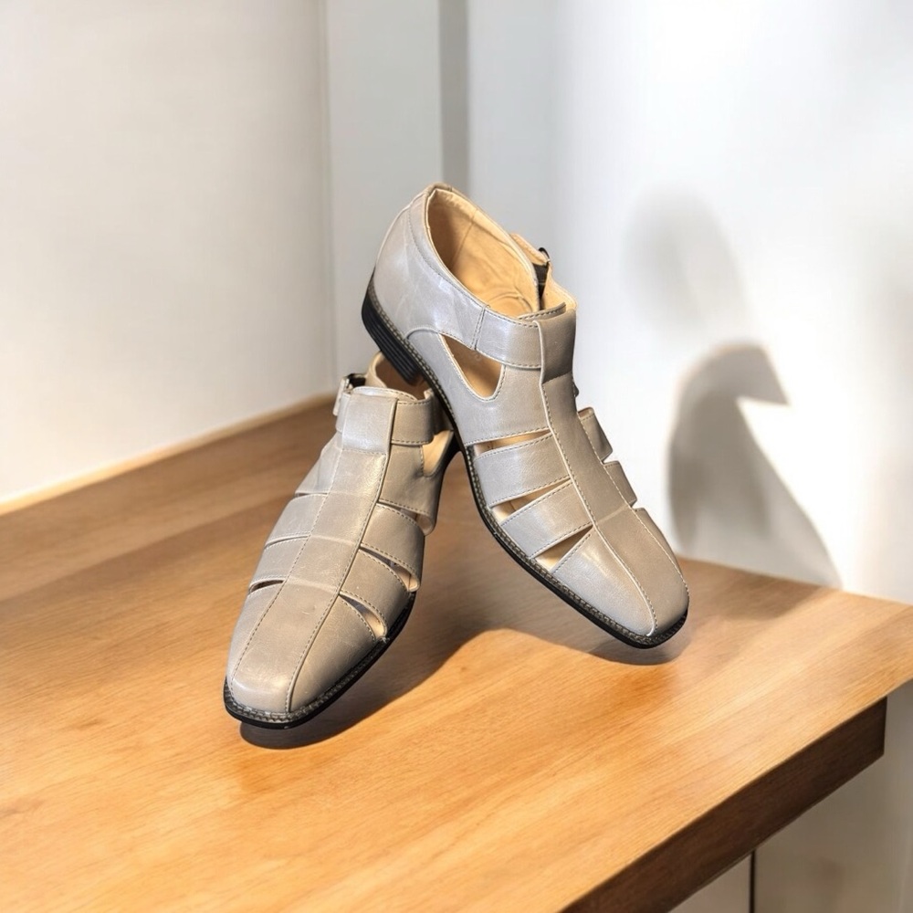 Stacy Adams Men’s Gray Leather Dress Sandal Size 10M  Buckle NWOT